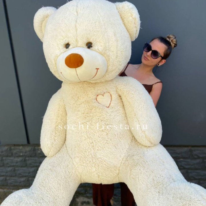Белый плюшевый мишка большой в Шахтах