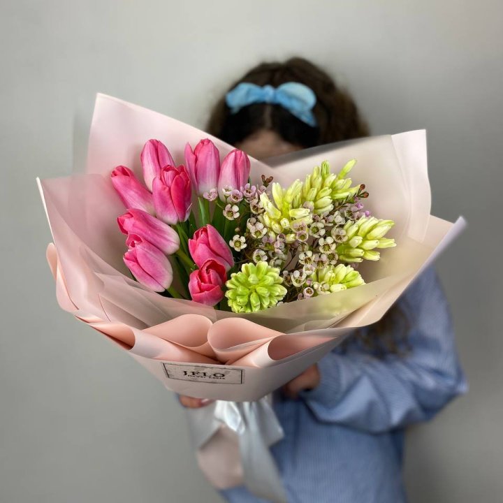  Дуо тюльпаны и гиацинты в Шахтах