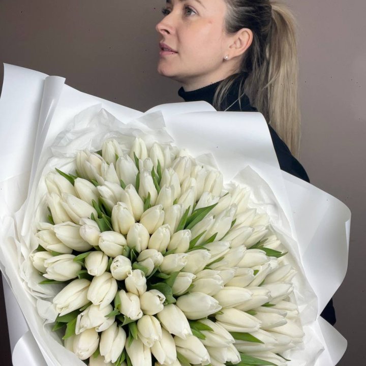 101 белый тюльпан №2 в Шахтах