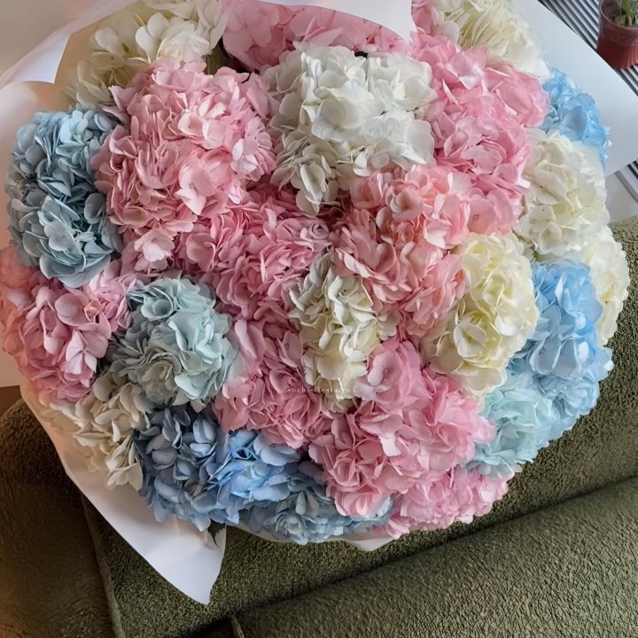 Букет гортензий микс в Шахтах