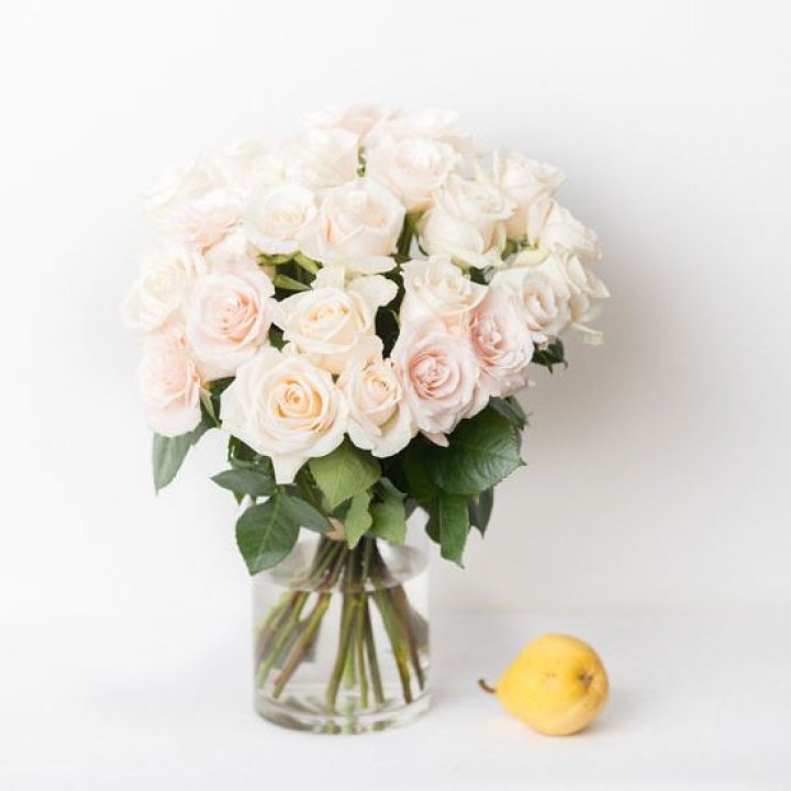 25 кремовых роз в Шахтах