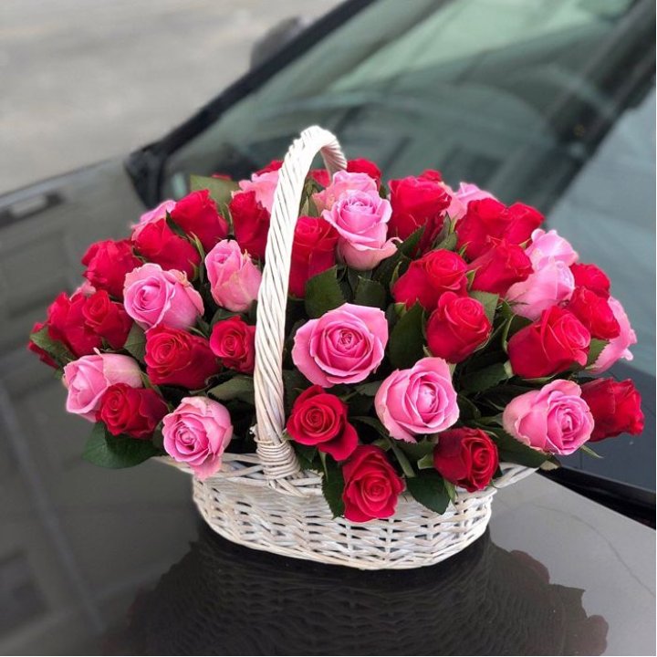 Корзина с розами  в Шахтах