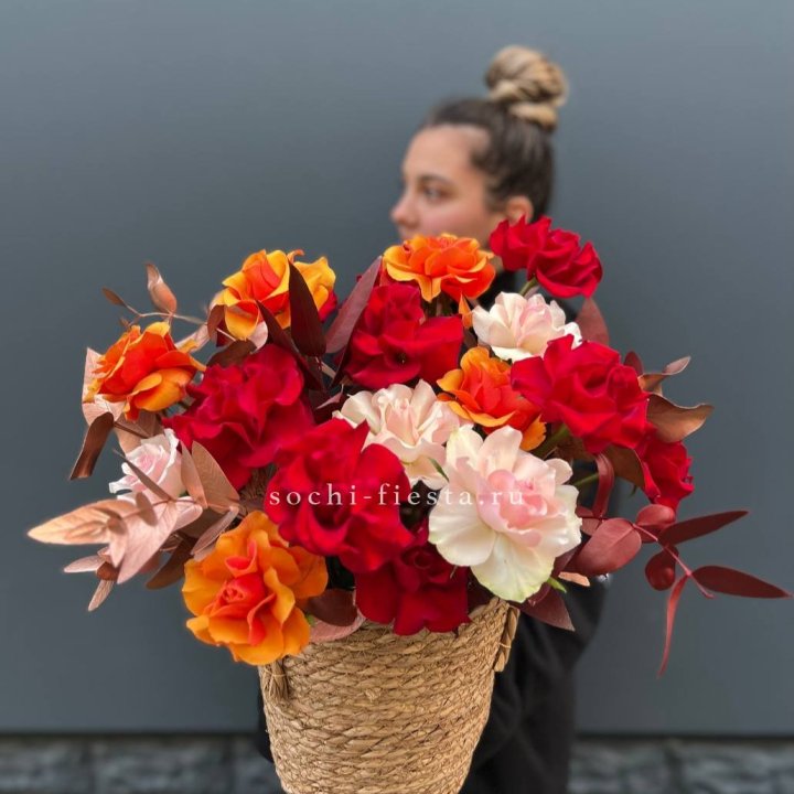 Авторский бокс "Роксана" в джутовом кашпо в Шахтах