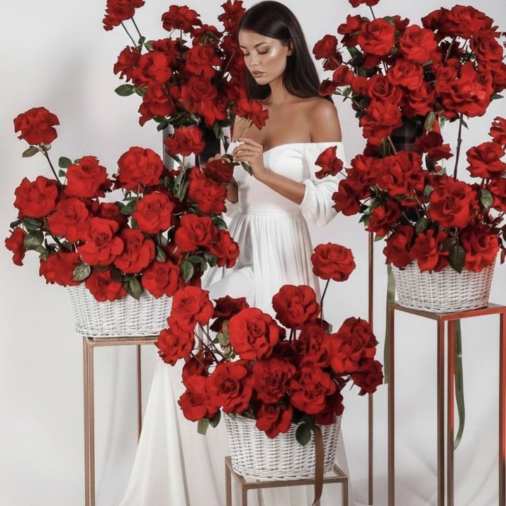 Сет из красных французских роз в Шахтах