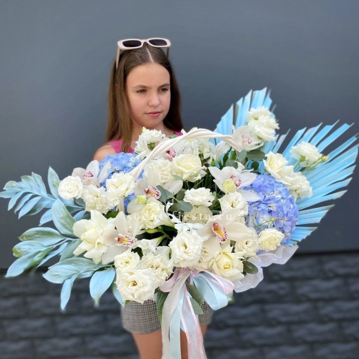 Цветочная корзина "Блю винч" в Шахтах