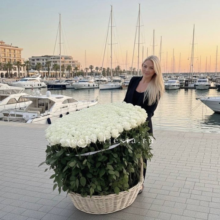 301 высокая роза в корзине в Шахтах