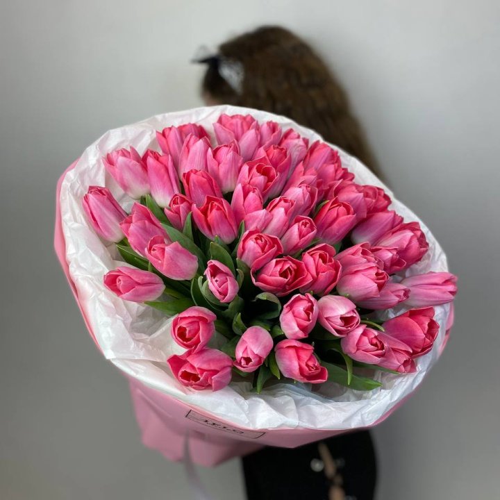 51 розовый тюльпан "Рози" в Шахтах