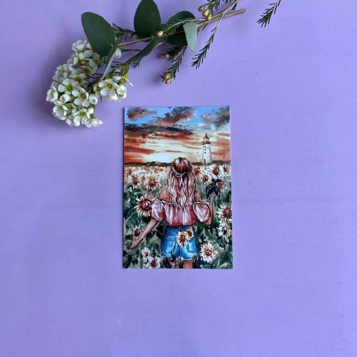 Открытка к букету "Подсолнух" в Шахтах