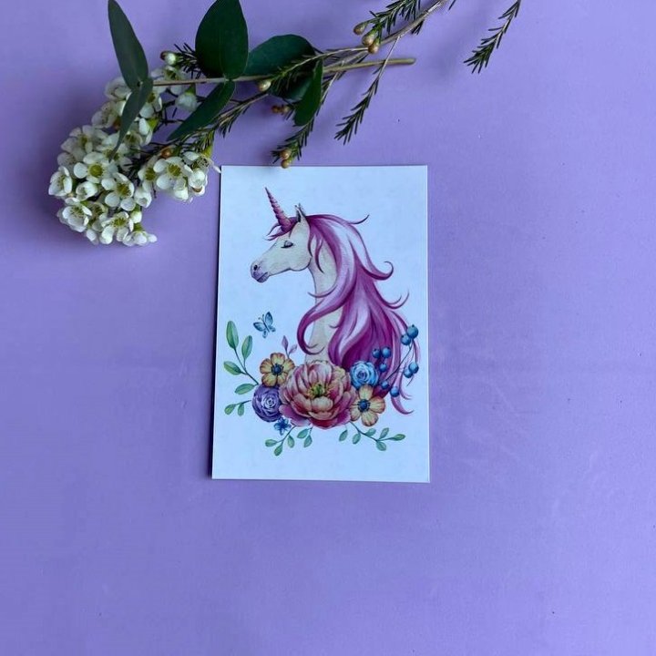 Открытка к букету "Единорог" в Шахтах