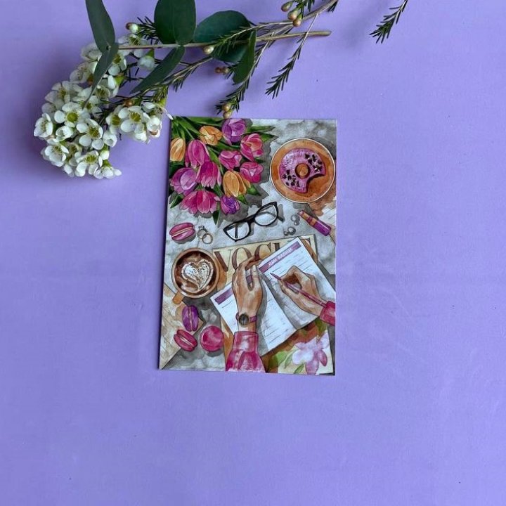 Открытка к букету "Леди на работе" в Шахтах