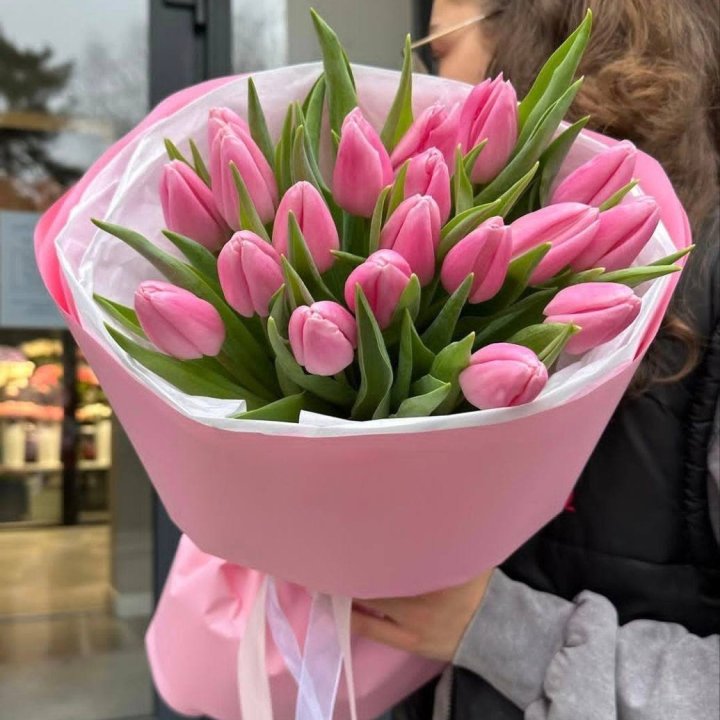  19 розовых тюльпанов в Шахтах