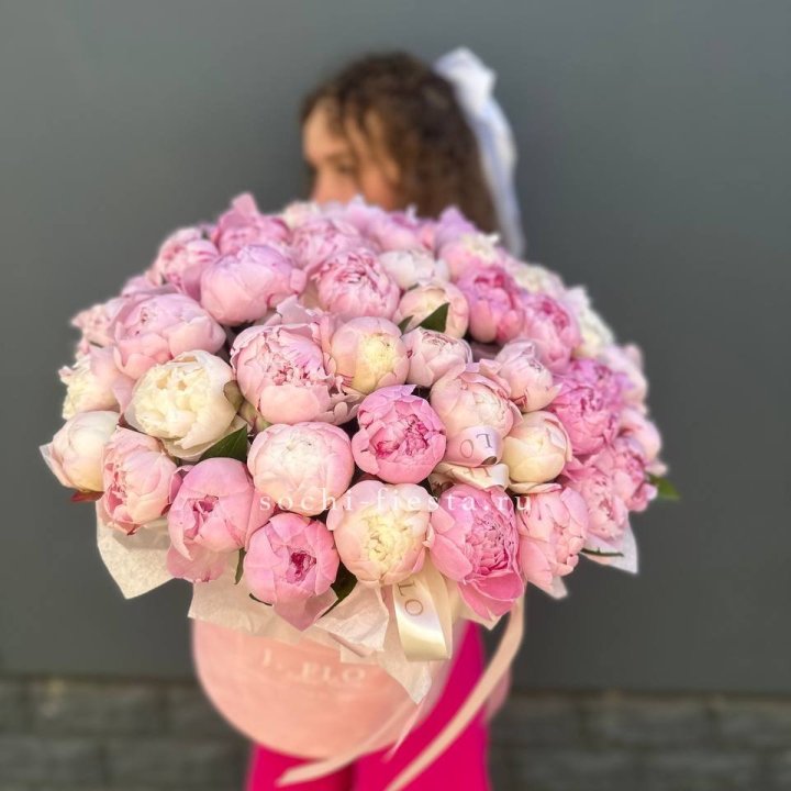 51 нежных пионов  в цилиндре в Шахтах