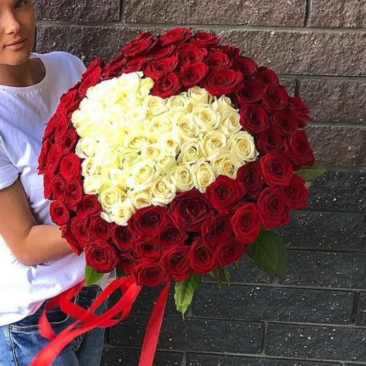 101 роза "Сердце" в Шахтах
