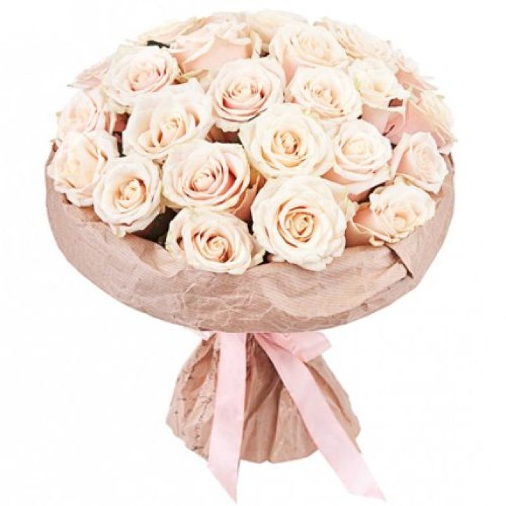 25 кремовых роз "Craft" в Шахтах