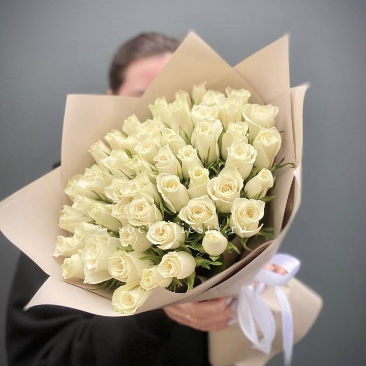 51 белая кенийская роза  в Шахтах