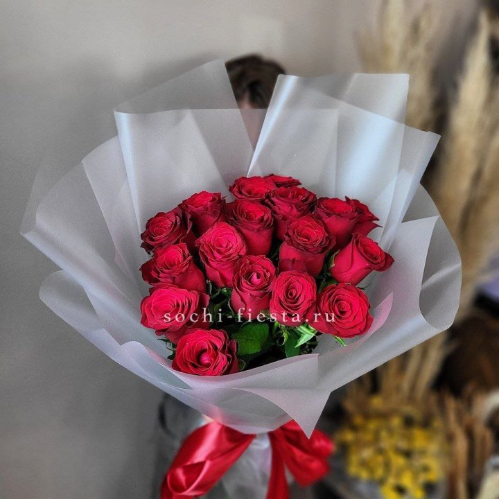 17 красных роз "Нет времени ждать" в Шахтах