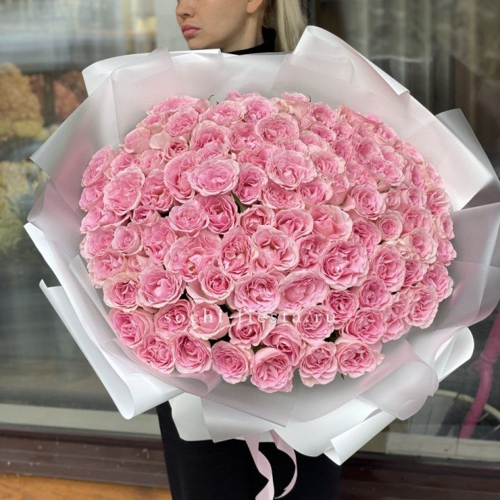 101 нежно-розовая роза в Шахтах