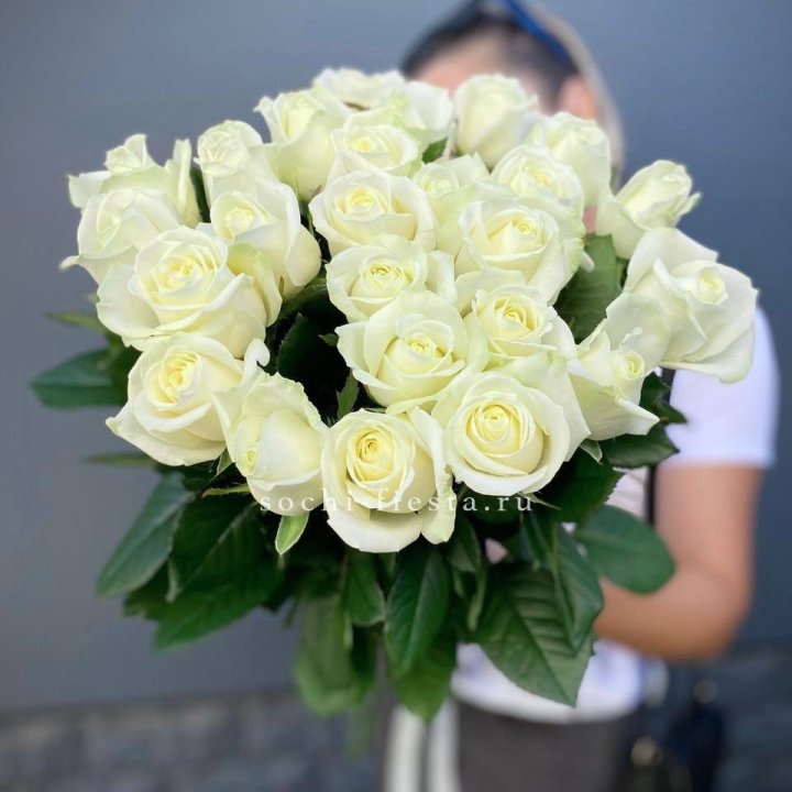 Голландские розы белые 25 с доставкой в Шахтах