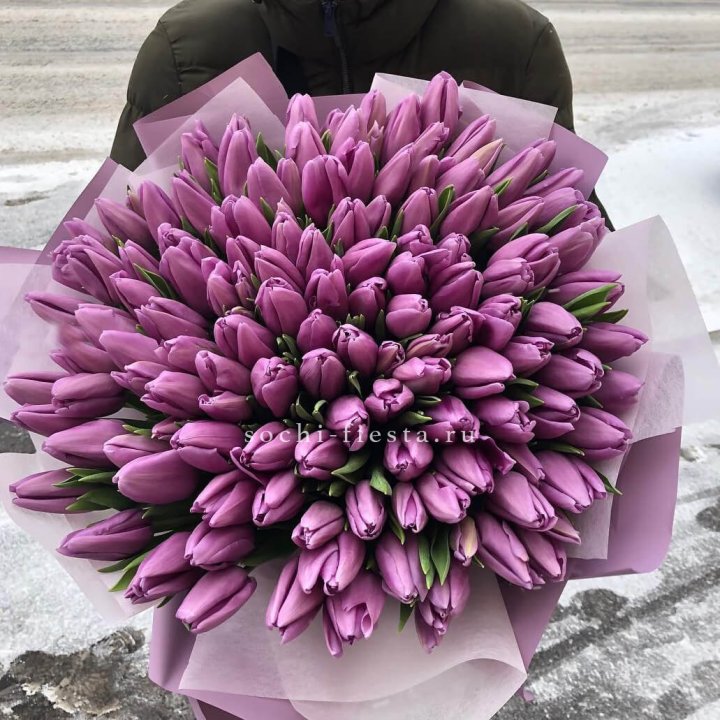 101 сиреневый тюльпан в Шахтах