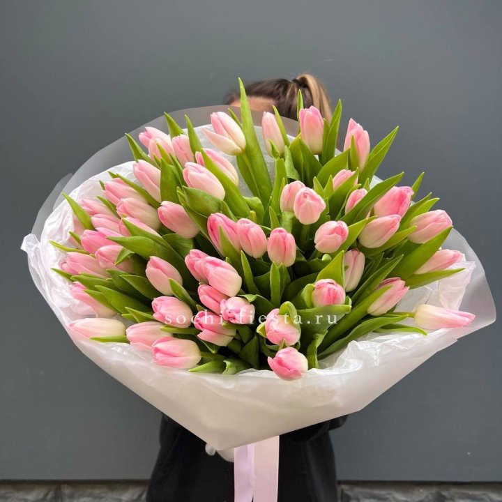 Букет тюльпанов нежно-розовых в Шахтах