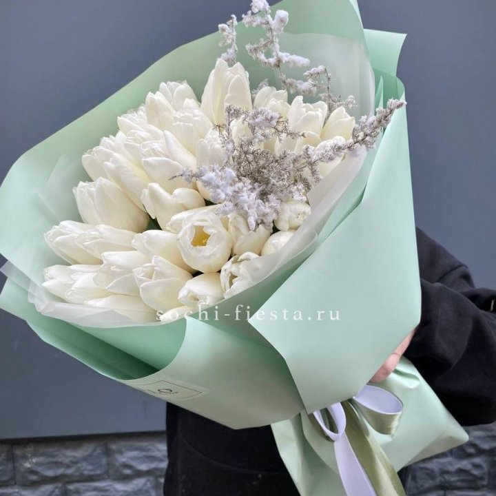 Букет белых тюльпанов "Бьянко" в Шахтах