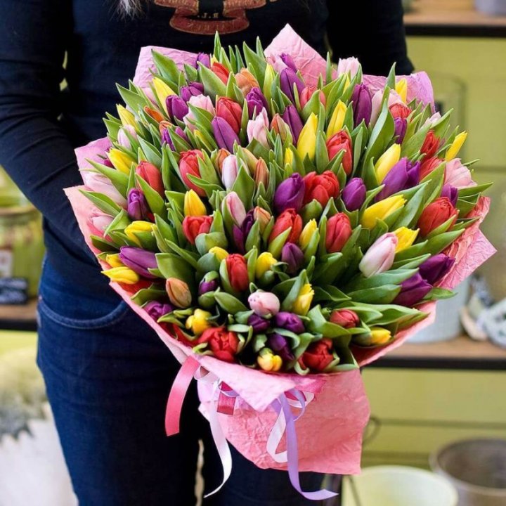 101 тюльпан "Джуси" в Шахтах